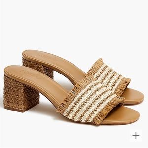 J. Crew Faux Raffia Heeled Sandals size 9